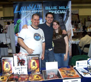 Leanne Hannah's table with comedian Kevin Conn (left)